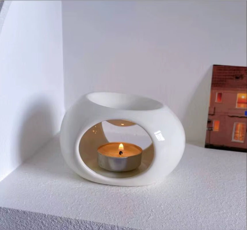 Ceramic Candle Heating Holder Essential Oil Burner Reed Diffuser Furnace Household Spa Salon Liqulid Aromatherapy Incense Burner