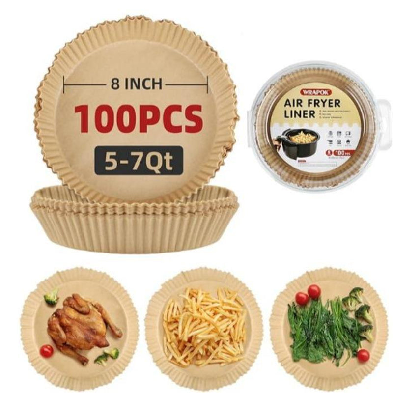 Air Fryer Parchment Paper 8 Inch Unbleached Perforated Sheet Nonstick Liner for Meats, Chips or Cookies Baking Supplies Bakeware - Utensils Disposable