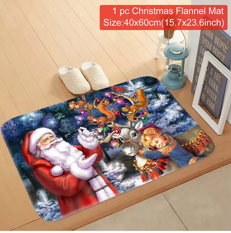 Christmas Door Mat Santa Claus Outdoor Carpet Merry Christmas Decorations for Home 2025 Navidad Xmas Ornament New Year 2026