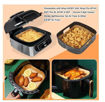 Air Fryer Parchment Paper 8 Inch Unbleached Perforated Sheet Nonstick Liner for Meats, Chips or Cookies Baking Supplies Bakeware - Utensils Disposable