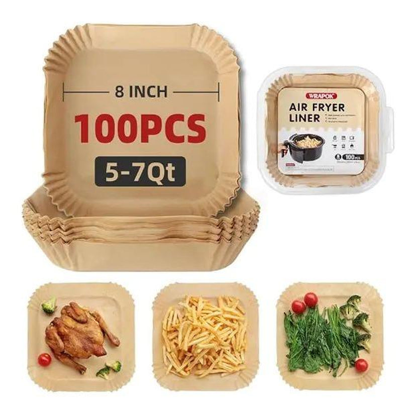 Air Fryer Parchment Paper 8 Inch Unbleached Perforated Sheet Nonstick Liner for Meats, Chips or Cookies Baking Supplies Bakeware - Utensils Disposable