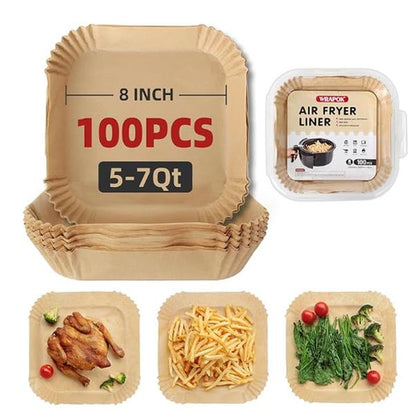 Air Fryer Parchment Paper 8 Inch Unbleached Perforated Sheet Nonstick Liner for Meats, Chips or Cookies Baking Supplies Bakeware - Utensils Disposable