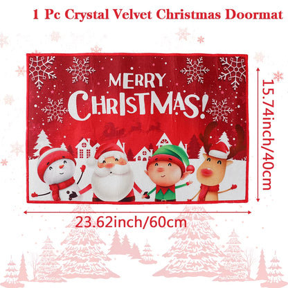 Christmas Door Mat Santa Claus Outdoor Carpet Merry Christmas Decorations for Home 2025 Navidad Xmas Ornament New Year 2026