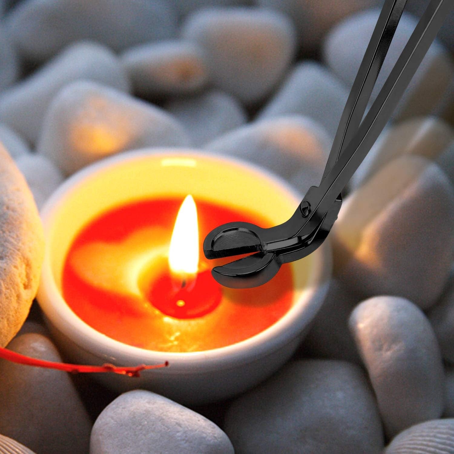 Candle Care Accessory Set - Wick Trimmer, Snuffer, and Dipper with Gift Packaging for Candle Enthusiasts (Black)