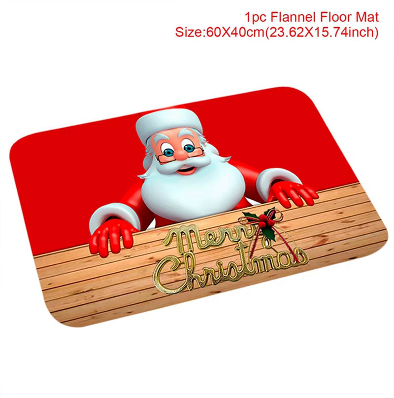 Christmas Door Mat Santa Claus Outdoor Carpet Merry Christmas Decorations for Home 2025 Navidad Xmas Ornament New Year 2026