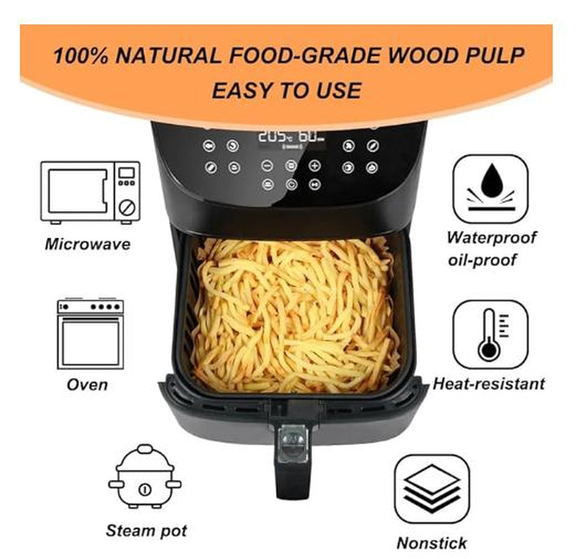 Air Fryer Parchment Paper 8 Inch Unbleached Perforated Sheet Nonstick Liner for Meats, Chips or Cookies Baking Supplies Bakeware - Utensils Disposable