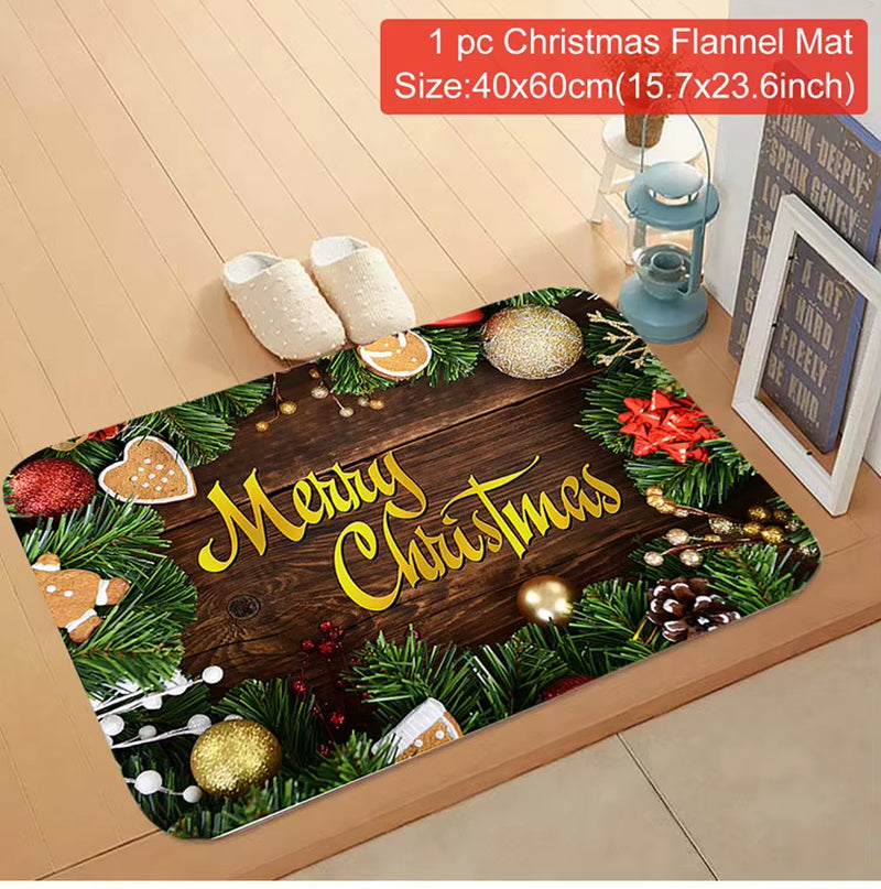 Christmas Door Mat Santa Claus Outdoor Carpet Merry Christmas Decorations for Home 2025 Navidad Xmas Ornament New Year 2026